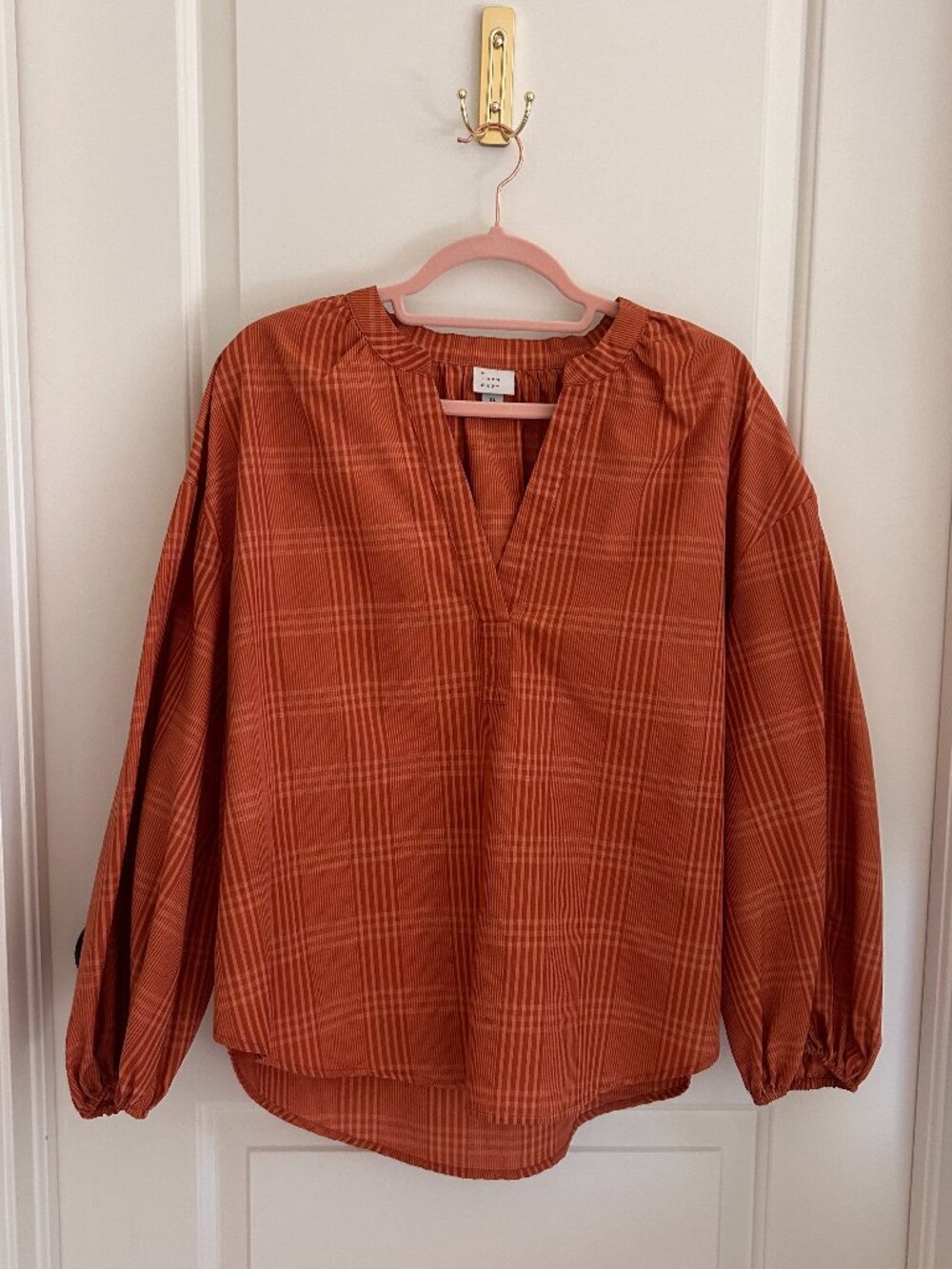 Target Orange V-Neck Blouse